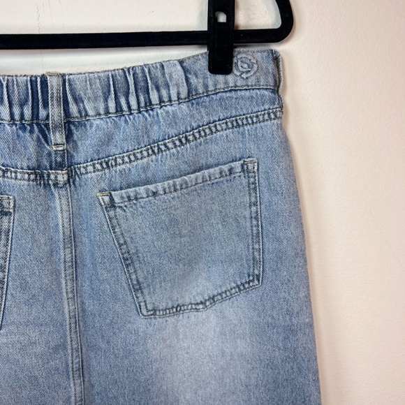 PTCL Womens Denim Maxi Jean Skirt Blue Faded Light Wash Boho Western Y2K Size 31 - Picture 12 of 14